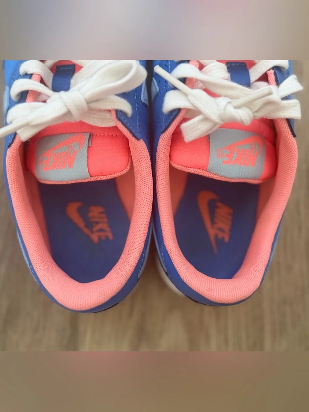 Vintage Nike Blue and Coral Low-Top Sneakers